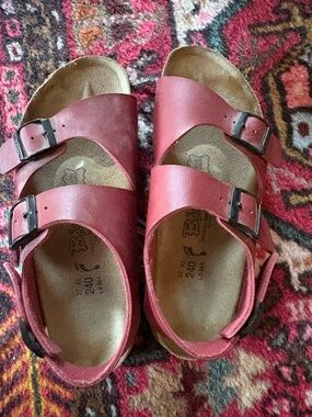 Birkenstock Women's Red Double-Strap Sandals with ankle strap